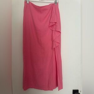 ZARA Pink Linen Long Skirt